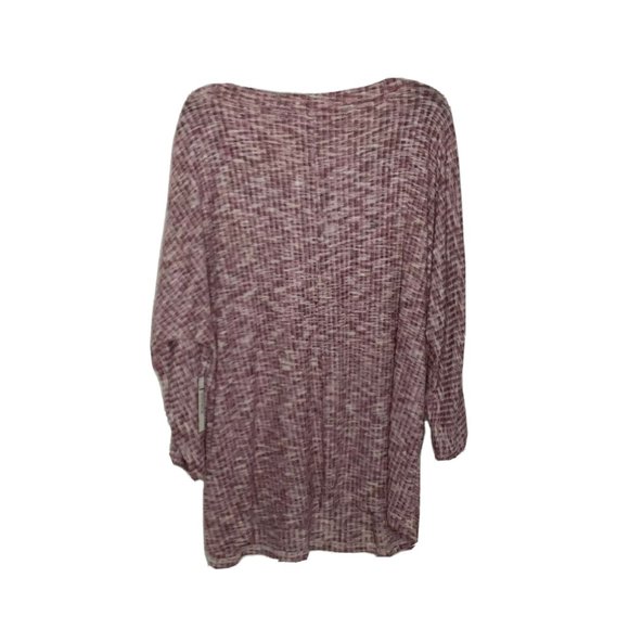 NWT Silverwear 3X Sweater Top Tunic Purple Textured Knit Stretch Stripe Buttons - Picture 9 of 10